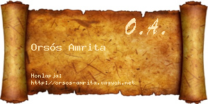 Orsós Amrita névjegykártya